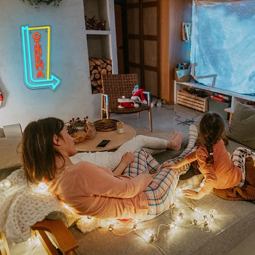 Miniatura 6 de Letrero de Neón de Cine Flecha de Luz de Neón para Decoración de Pared Luces de Neón LED para Cine Luces de Neón LED para Teatro en Casa Sala