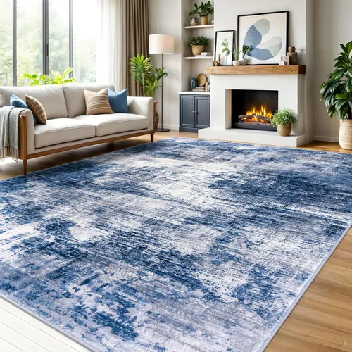 Miniatura 80 de IOHOUZE Alfombra pequeña abstracta de 2 x 3 pies, alfombra de entrada lavable para entrada interior, alfombras con respaldo de goma, alfombra gris