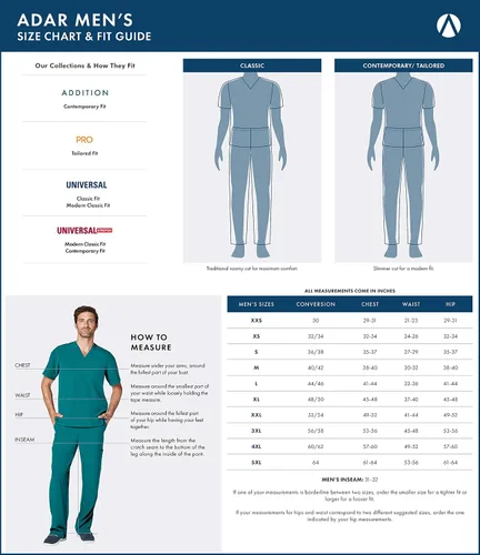 Miniatura 6 de Adar Universal Scrubs - Chaqueta de manga corta con cremallera para hombre
