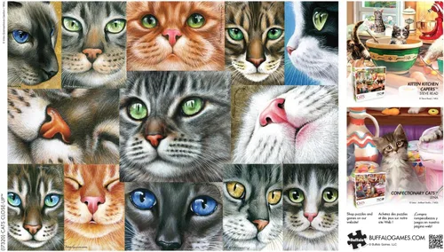 Miniatura 5 de Buffalo Games - Irina Garmashova-Cawton - Primer plano de gatos - Rompecabezas de 750 piezas para adultos - Rompecabezas desafiante perfecto