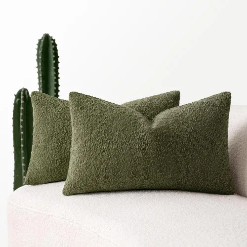 Miniatura 13 de MIULEE - Juego de 2 fundas de almohada decorativas con textura de bucle, de 50 x 50 cm, para sofá y cama, almohadas de invierno neutras, fundas