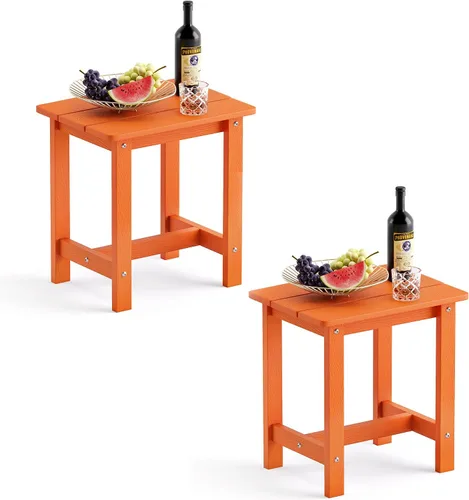 Miniatura 27 de LUE BONA - Mesa auxiliar para exteriores, mesa pequeña de exterior HDPS, mesa auxiliar Adirondack, mesa auxiliar de exterior para patio, porche