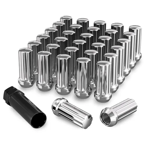 Miniatura 10 de YIZBAP 24 tuercas de llanta M14x1.5 de 2 pulgadas, color negro, con ranura de extremo cerrado de 14 x 1.5 para Silverado 1500, Sierra 1500, Tahoe