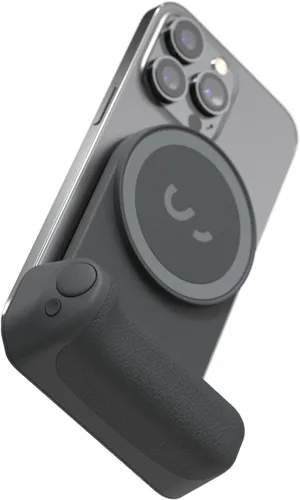 ShiftCam SnapGrip – Agarre para cámara de teléfono con montaje magnético, botón de obturador inalámbrico, batería incorporada, carga inalámbrica Qi