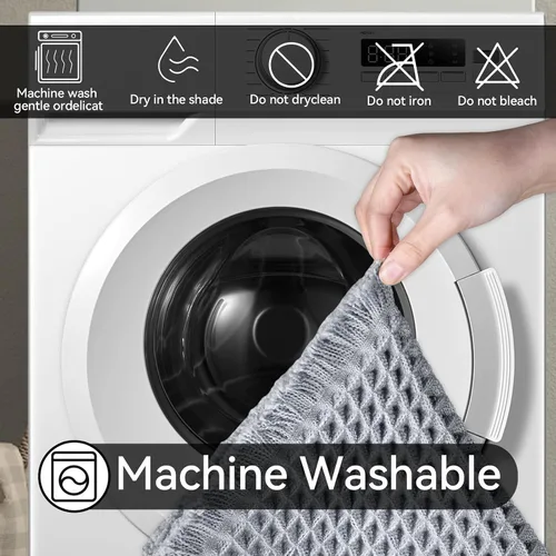 Miniatura 7 de SUMLANS Tapete de baño de punto gofre, superabsorbente, con parte trasera de goma antideslizante, ultra suave, lavable a máquina, con borlas