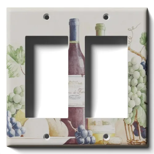 Miniatura 4 de Placa decorativa para salida - uvas y vino - Receptáculo doble dúplex
