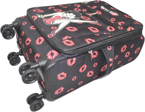 Miniatura 3 de Betty Boop Juego de equipaje con tamaño de transporte. 20", 24", 28", 3 piezas por juego. Ruedas giratorias. Expandible, ligero, Betty Leg-up