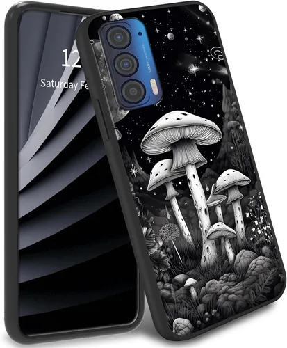 Miniatura 31 de Funda delgada para Moto Edge 2021 TPU con diseño de hojas de arte, cubierta de protección de cuerpo completo de goma de gel suave para Motorola Edge