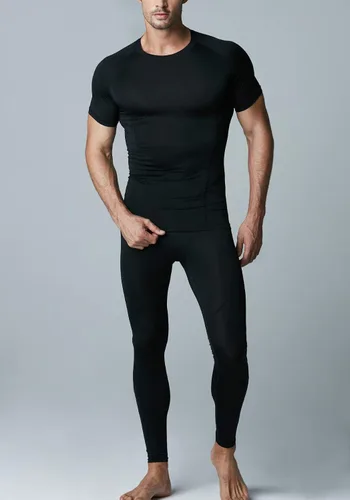 Miniatura 9 de ATHLIO Paquete de 1 o 3 camisas de compresión de manga corta para hombre, camisetas de capa base deportiva, camiseta de entrenamiento atlético