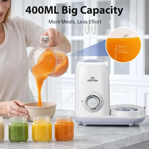 Miniatura 8 de AMZBABYCHEF Fabricante de Alimentos para Bebés, Procesador de Alimentos para Bebés y Vaporizador 4 en 1, Mezclador de Puré, Fabricante de Puré