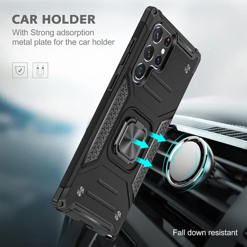 Miniatura 7 de YmhxcY Funda para Galaxy S22 Ultra para Galaxy S22 Ultra con protector de pantalla curvado 3D, funda de grado armadura con soporte giratorio