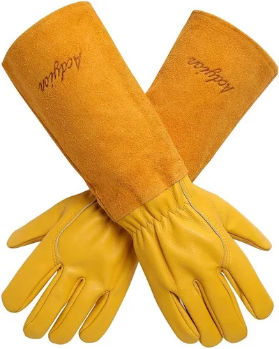 Miniatura 8 de Guantes de jardinería Acdyion para mujeres/hombres, poda de rosas, a prueba de espinas y cortes, protección larga de antebrazo, guante resistente