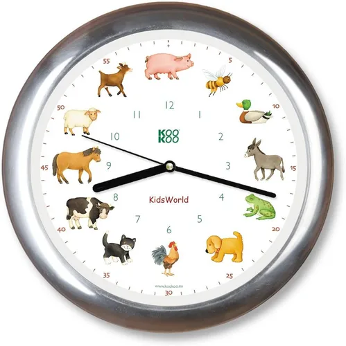 Miniatura 6 de KOOKOO KidsWorld - Reloj de pared para niños con sonidos naturales, 12 animales de granja