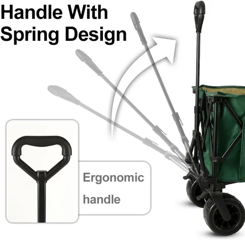 Miniatura 4 de Whitsunday Carro plegable, gran capacidad, 400 libras, ruedas todo terreno, carro utilitario resistente para jardinería, compras, pesca, campamento