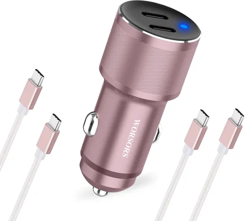 Miniatura 10 de Cargador de coche dual de 45W USB C, carga súper rápida de 90W máx, adaptador de encendedor de cigarrillos de 12V totalmente metálico para iPhone 17