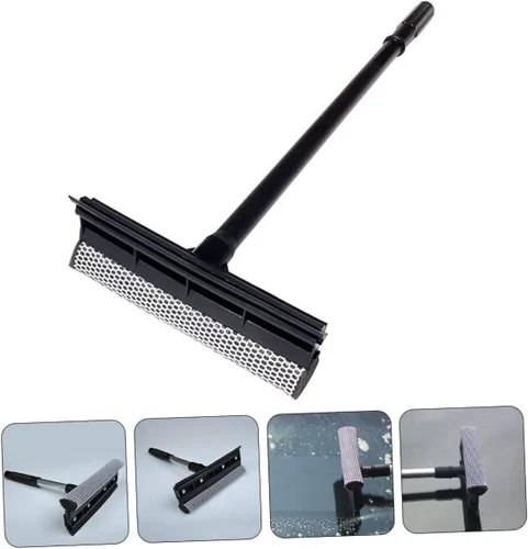 Miniatura 8 de ULTECHNOVO Limpiaparabrisas de vidrio de doble cara, herramienta de limpieza de ventana de mango largo, limpiador de vidrio desmontable