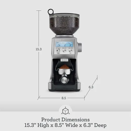 Miniatura 6 de Molinillo de granos de café Breville The Smart Grinder Pro, Acero inoxidable pulido Acero inoxidable cepillado