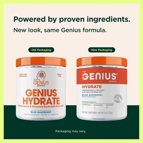 Miniatura 5 de The Genius Brand Genius Hydrate - Suplemento de electrolitos para hidratación diaria, agua de coco, sin azúcar, 8 minerales y nutrientes esenciales