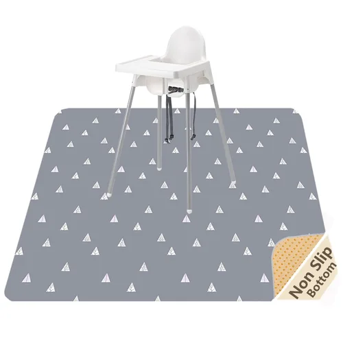 Miniatura 11 de Tapete de salpicaduras para bebé debajo de la silla alta, tapete de salpicaduras de 51 x 51 pulgadas, tapete impermeable y lavable, protector