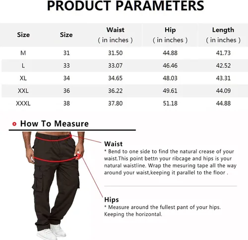Miniatura 2 de Pantalones de carga para hombre, ligeros, tácticos, para senderismo, ajuste clásico, múltiples bolsillos