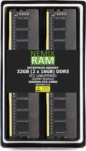 Miniatura 11 de NEMIX RAM 64 GB (2 x 32 GB) DDR5 5600 MHz PC5-44800 2Rx8 1.1V CL46 288-PIN ECC sin búfer UDIMM KIT compatible con GIGABYTE Z890 AORUS Xtreme AI TOP