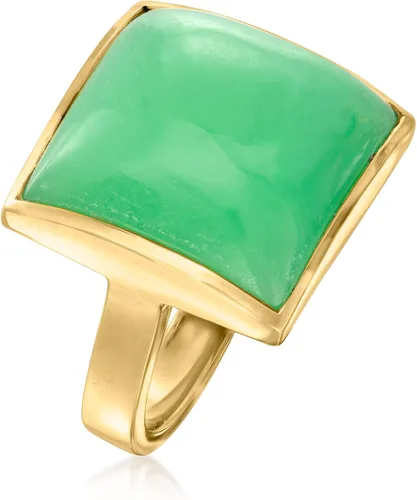 Miniatura 3 de Ross-Simons Anillo cuadrado de jade en oro de 18 quilates sobre plata esterlina Gema Jade