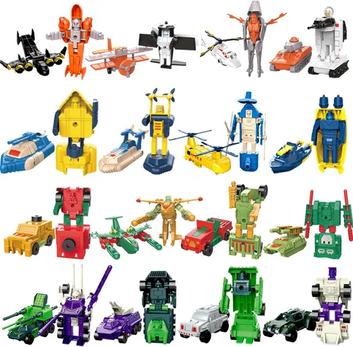 Miniatura 10 de Morphing Robot - Vehículos de juguete de construcción, mini vehículos de tracción para niños, juego de 16 figuras de acción, suministros de fiesta