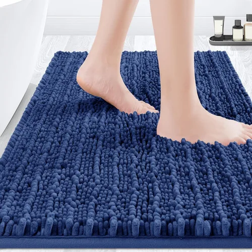 Miniatura 57 de ACCUMTEK - Juego de 2 alfombras de baño de lujo en color beige de 32"x20"+24"x17", alfombras de baño ultra suaves y gruesas absorbentes, alfombra