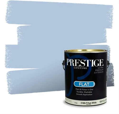 Miniatura 206 de Pintura Exterior + imprimación PRESTIGE, todo-en-uno, 1 galón, acabado mate, color comparable al Valspar* Royal Gray* VS151-Gris real