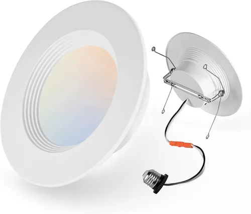 Miniatura 14 de Paquete de 12 luces LED de 4 pulgadas para lata, iluminación empotrada 5CCT de 4 pulgadas, a seleccionar, 2700K-6000K regulable, 9W 630LM luces