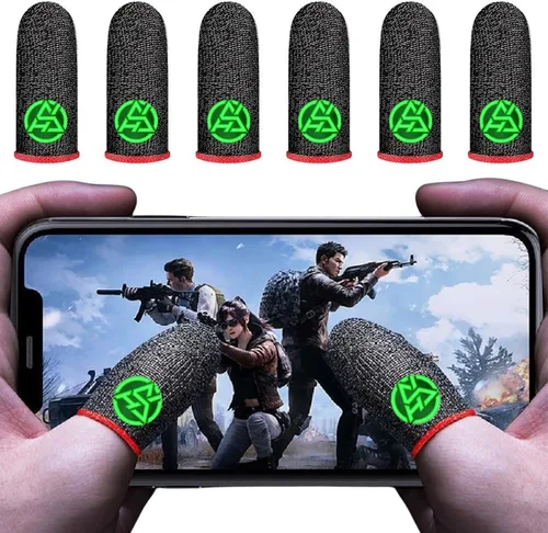 Miniatura 9 de Guantes de juego para manos sudorosas, ultrafinos y transpirables para pantalla táctil, guantes de juego con mangas para dedos para el pulgar