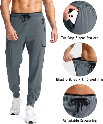 Miniatura 2 de G Gradual Men's Joggers Hiking Cargo Pants Multi Pockets Lightweight Quick Dry Athletic Travel Golf Outdoor