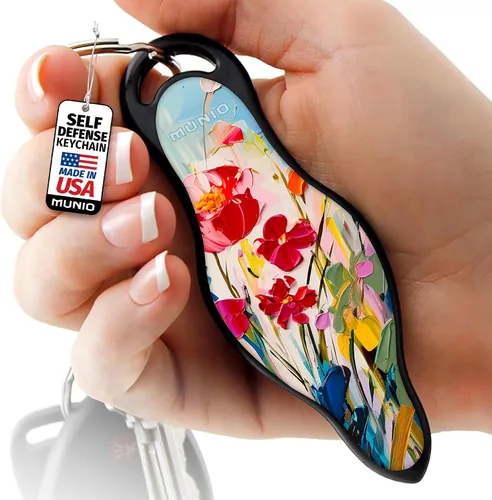 Miniatura 16 de MUNIO Llavero de autodefensa, elegante y portátil, herramienta de seguridad para mujeres y hombres, no letal, aprobado por la TSA, fabricado