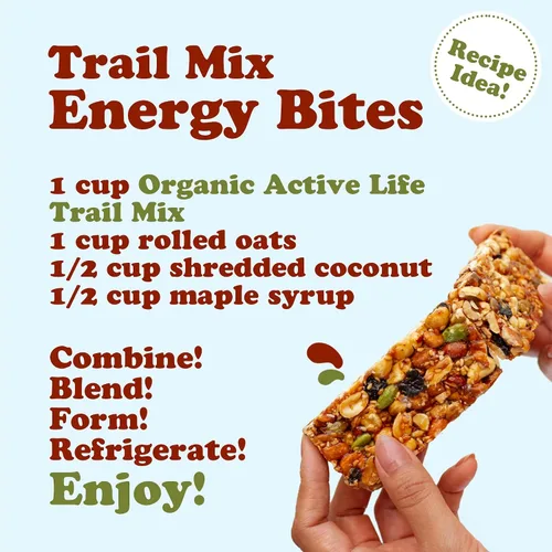 Miniatura 7 de Organic Active Life Trail Mix, 4 onzas, mezcla de aperitivos crudos y sin OMG que contiene anacardos, semillas de calabaza, albaricoques, avellanas