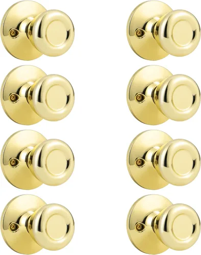Miniatura 31 de GOBEKOR Paquete de 1 perillas para puerta de paso, pomos interiores de latón pulido sin llave, pomos de puerta de armario, pasillo, pomo de paso