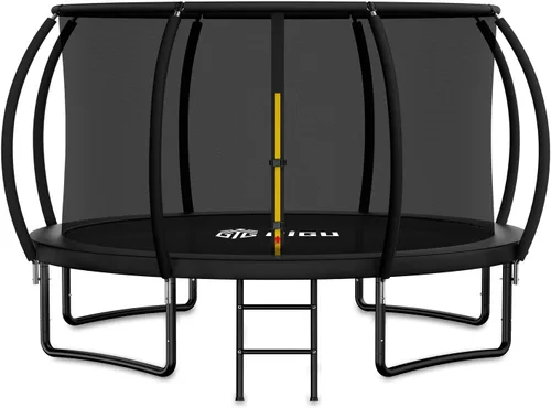 Gigu 10FT 12FT 14FT 15FT 16FT Recreational Trampolines with Enclosure Net and Ladder and Anti-Rust Coating, ASTM Approved Trampoline Outdoor for