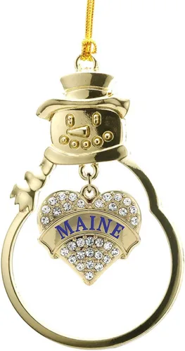 Miniatura 228 de Inspired Silver - Twin #1 - Adorno de Navidad dorado - Adorno de árbol de Navidad con dije de corazón con circonita cúbica - Decoración colgante