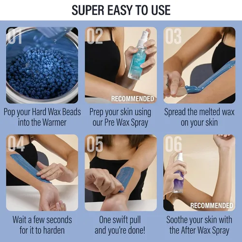 Miniatura 4 de Tress Wellness Cuentas de cera, seguras para la piel, dermatológicamente probadas, kit para bikini en casa, brasileño, cuerpo completo y brasileño