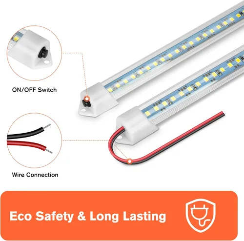 Miniatura 3 de Barra de luz interior LED de 12V, tira de luz LED DC 12V con interruptor para automóvil, remolque, camión, furgoneta, caravana, barco, armario, luz