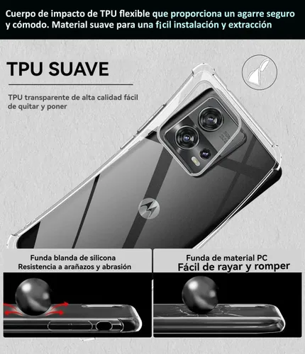Miniatura 5 de USTIYA Funda para Motorola Moto Edge 30 Fusion Clear TPU Cuatro Esquinas Cubierta Protectora Transparente Suave