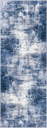 Miniatura 896 de IOHOUZE Alfombra abstracta lavable de 3 x 12 pies para pasillos, antideslizante para cocina, camino de entrada de lana sintética para interiores