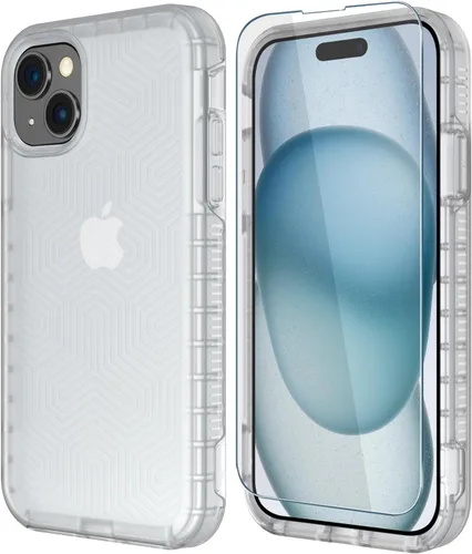 Miniatura 27 de Diverbox Funda para iPhone 15 [a prueba de golpes] [a prueba de caídas] [protector de pantalla de vidrio templado], funda de protección resistente