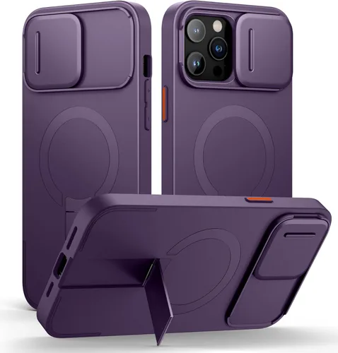 Miniatura 70 de SURITCH - Funda para iPhone 17 Pro Max con cubierta de control de cámara, cubierta para cámara y soporte ajustable, compatible con MagSafe, a prueba