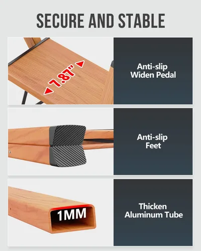 Miniatura 6 de WOA WOA Escalera de 2 escalones, taburete plegable, escalera ligera de aluminio para hogar, cocina, armario, pedales antideslizantes, facilidad