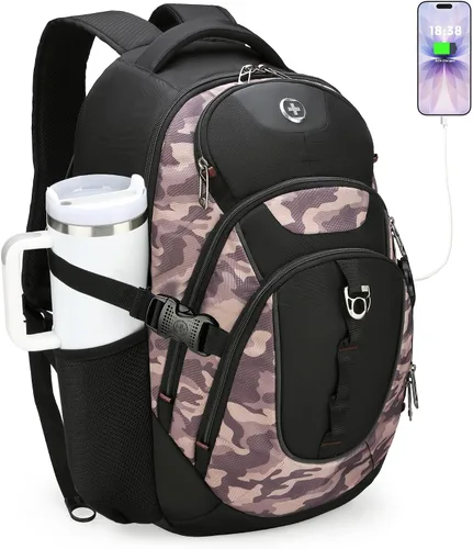 Miniatura 28 de swissdigital Mochila para portátil de viaje de negocios, para hombre y mujer, con puerto de carga USB inteligente, compatible con portátiles de 15.6