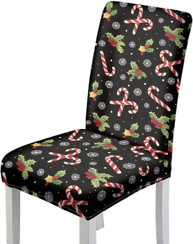 Miniatura 18 de HUGS IDEA Snowman Seat Covers for Dining Room Chairs Set of 2 Santa Claus Stretch Chair Slipcovers Protector Removable and Washable Kitchen Dining