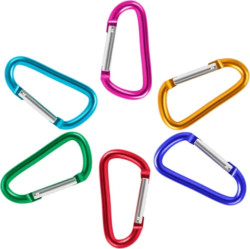 Miniatura 2 de GOGO 48PCS mosquetón clip de llavero de 3 pulgadas, gancho de mosquetón de metal de aluminio en forma de D
