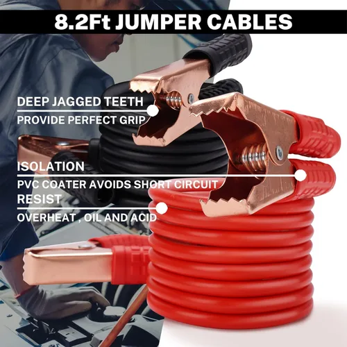 Miniatura 4 de Kit de emergencia en carretera para auto con cables de puente de batería, accesorios para auto para hombres o mujeres, kit de seguridad automotriz