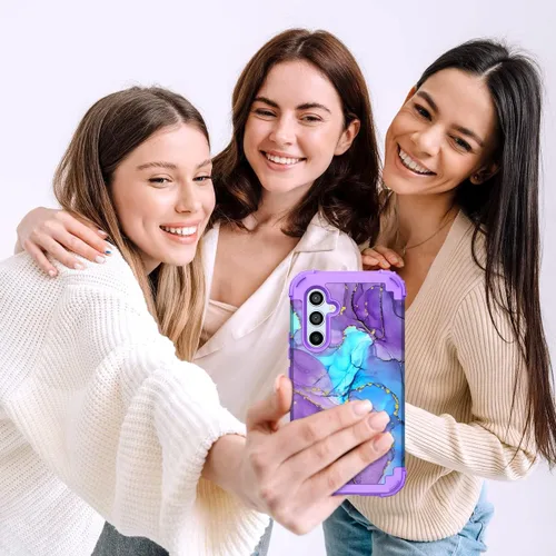 Miniatura 6 de Hocase Funda para Galaxy A37 5G, protección resistente a prueba de golpes, parachoques de goma de silicona suave+funda protectora híbrida