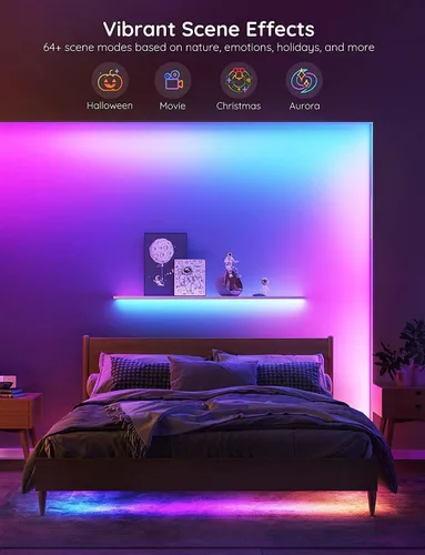 Miniatura 6 de Govee Tira de luces LED RGBIC inteligentes de 65.6 pies, tira de luz LED Alexa funciona con Google Assistant, sincronización de música, DIY varios